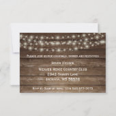 Rustikales Holzfass Weiße Blume - Empfang Einladung (Rückseite)