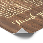 Rustikales Holzfässchen mit individueller Hochzeit Poster (Ecke)