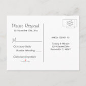 Rustikales Holzfässchen und rosa Blüten - UAWG Einladungspostkarte (Rückseite)