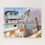 Rustikales Holzfischerei Meer Puzzle<br><div class="desc">Dieses bunte Puzzle mit einem rustikalen Fischerboot auf einem Strandabschnitt #travel #adventure #fish #boat #boat #fishing #puzzle #gift #fun #stockingstuffs #games #games</div>