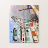 Rustikales Holzfischerei Meer Puzzle (Vertikal)