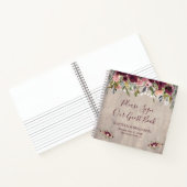 Rustikales Holzflorenleuchten Hochzeitshaus Notizblock (Innenseite)