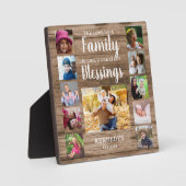 Rustikales Holzfoto-Collage Familienzusatz Fotoplatte (Vorderseite)