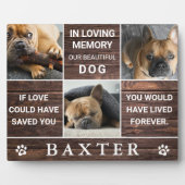 Rustikales Holzfoto-Collage Memorial Pet Keepake Fotoplatte (Vorderseite)