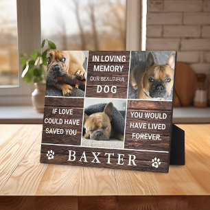 Rustikales Holzfoto-Collage Memorial Pet Keepake Fotoplatte