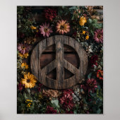 Rustikales Holzfriedschild mit Wildblumen Poster (Vorne)
