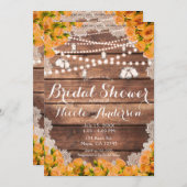 Rustikales Holzgelb Rose Elegantes Brautparty Einladung (Vorne/Hinten)