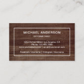 Rustikales Holzglas Augenarzt Optometriker Visitenkarte (Rückseite)