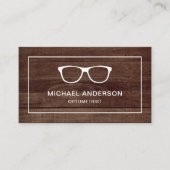 Rustikales Holzglas Augenarzt Optometriker Visitenkarte (Vorderseite)