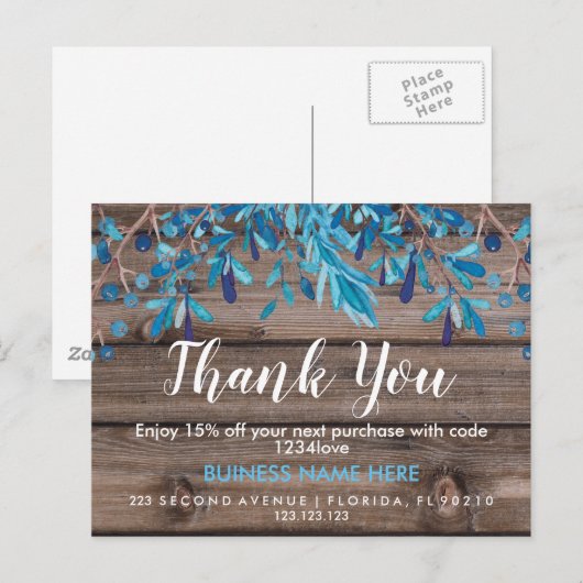 Rustikales Holzgrenzengeschäft dank Karte (Vorne/Hinten)