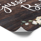 Rustikales Holzgrün, weiße Rosen Gästebuch (Ecke)