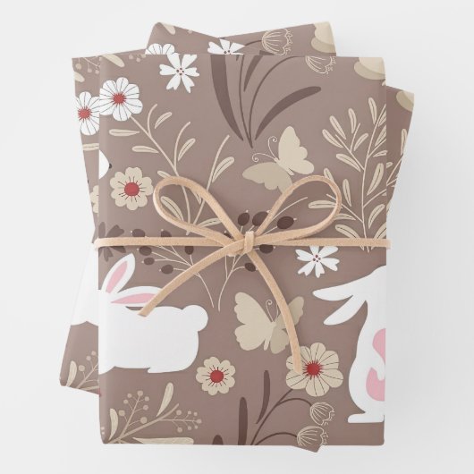 Rustikales Holzhasen für Kinderzimmer Geschenkpapier Set (Beispiel)