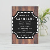 Rustikales Holzhaus Barbeque GRILLEN  Einladung (Stehend Vorderseite)