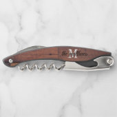 Rustikales Holzhaus Personalisiert Monogramm Kellnermesser (Rückseite)