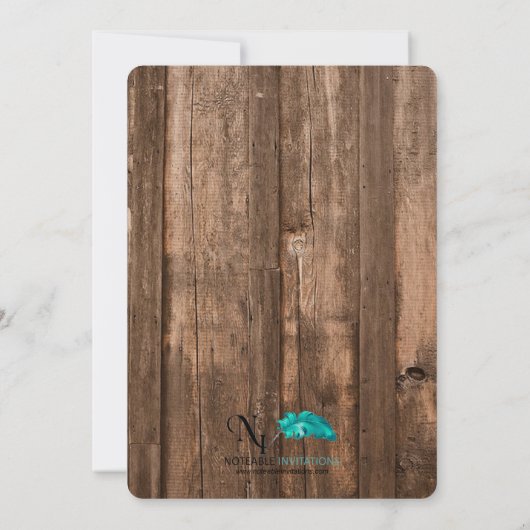 Rustikales Holzhengst Einladung (Rückseite)