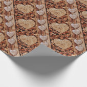 Rustikales Holzherz Geschenkpapier (Ecke)