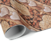 Rustikales Holzherz Geschenkpapier (Rolleneckpunkt)