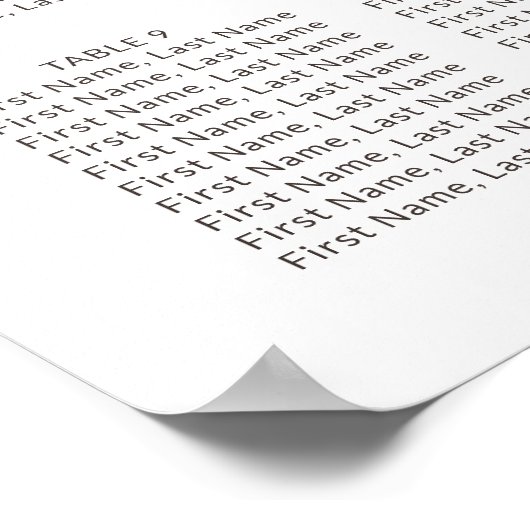 Rustikales Holzherz-Hochzeitstabelle Poster (Ecke)