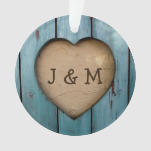 Rustikales Holzherz Jahr für Jahr Erstvorzug Ornament