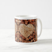 Rustikales Holzherz Kaffeetasse (VorderseiteRechts)