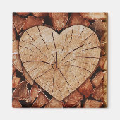 Rustikales Holzherz Magnet (Vorne)