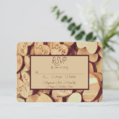 Rustikales Holzherz RSVP Karte (Stehend Vorderseite)