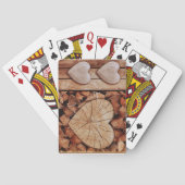 Rustikales Holzherz Spielkarten (Rückseite)