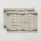 Rustikales Holzherz und Reben uAwg mit Umschlag RSVP Karte (Vorne/Hinten)