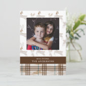 Rustikales Holzhirsch Feiertagskarte (Stehend Vorderseite)