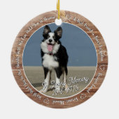 Rustikales Holzhund-Denkmal Für immer geliebt & ve Keramik Ornament (Hinten)