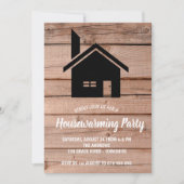 Rustikales Holzkaminfeuer Einladung (Vorderseite)