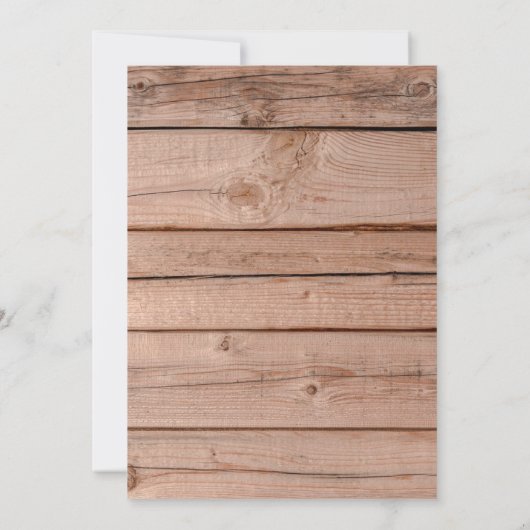 Rustikales Holzkaminfeuer Einladung (Rückseite)