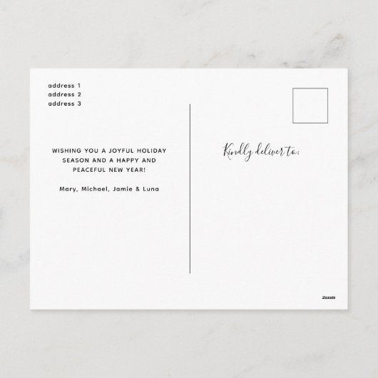 Rustikales Holzkiefernwald FotoCollage Weihnachten (Rückseite)