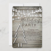 Rustikales Holzkonzern Holiday Party Einladung (Vorderseite)