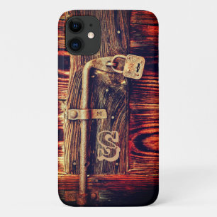 Rustikales Holzkorn antikes Messingschloss braun Case-Mate iPhone Hülle