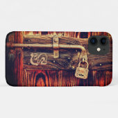 Rustikales Holzkorn antikes Messingschloss braun Case-Mate iPhone Hülle (Rückseite (Horizontal))