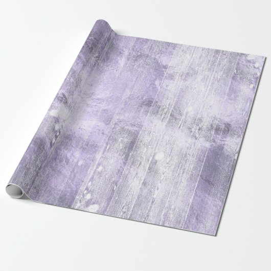 Rustikales Holzkorn | Dusty Lavender Lila Plank Geschenkpapier (Ungerollt)