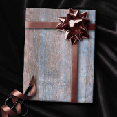 Rustikales Holzkorn | Kupfer und Blaue Planeten Geschenkpapier