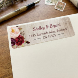 Rustikales Holzkorn-Look Burgund Blush Floral