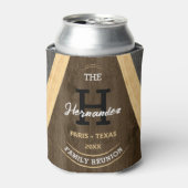 Rustikales Holzkorn Mit Monogramm Wiedersehen Brow Dosenkühler (Kanne Vorderseite)