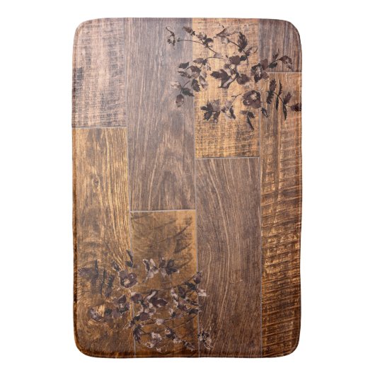 Rustikales Holzkorn, Rose Badematte (Vorderseite Vertikal)