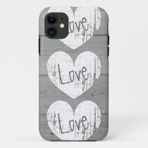 Rustikales Holzkorn Telefongehäuse Monogramm ve iPhone 11 Hülle