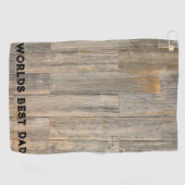 Rustikales Holzkorn, Weltbester Vater Golfhandtuch (Horizontal)