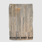 Rustikales Holzkorn, Weltbester Vater Golfhandtuch (Vorderseite)