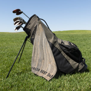 Rustikales Holzkorn, Weltbester Vater Golfhandtuch