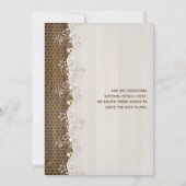 Rustikales Holzkornblatt mit Spitzen-Herz Hochzeit Einladung (Rückseite)