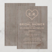 Rustikales Holzkörnchen Einladungen (Vorne/Hinten)