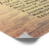 Rustikales Holzkörnchen für Hochzeitssitze Poster (Ecke)