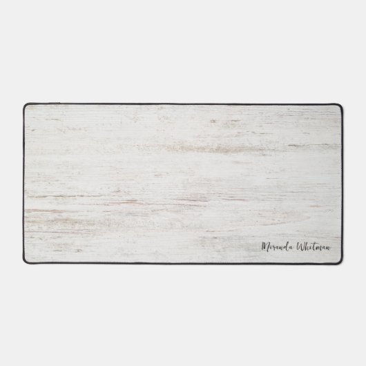 Rustikales Holzkörnchen mit Namen Schreibtischunterlage (Vorderseite)