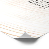 Rustikales Holzkörnchen nach Tabelle Hochzeitsdiag Poster (Ecke)